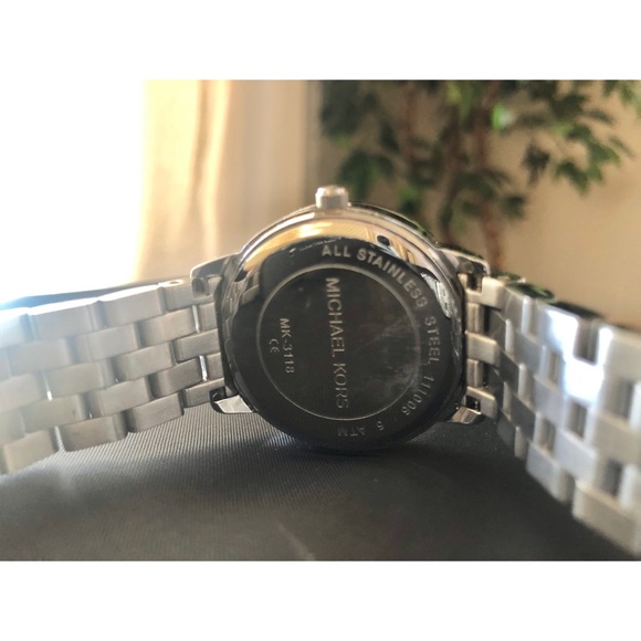 Michael Kors Mother of Pearl Stainless Steel Watch with Swarovski Crystals - Picture 7 of 8